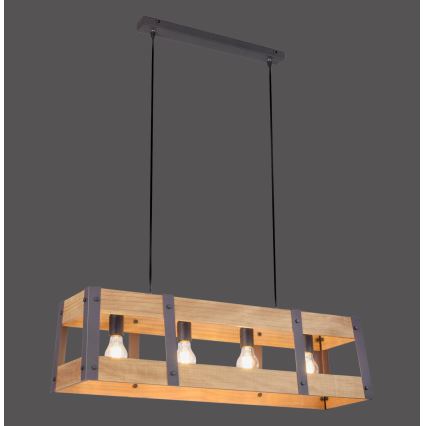 Leuchten Direkt 15721-79 - Полилей на въже CRATE 4xE27/60W/230V
