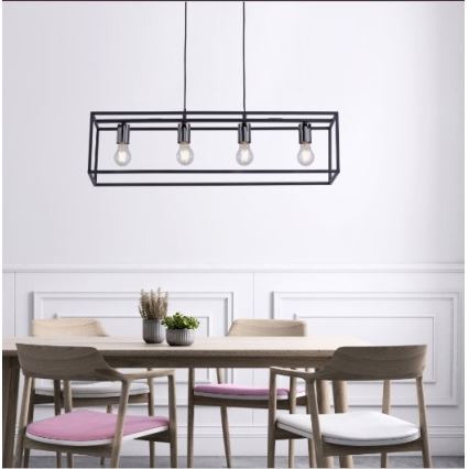 Leuchten Direkt 15854-18 - Висящ полилей FABIO 4xE27/60W/230V