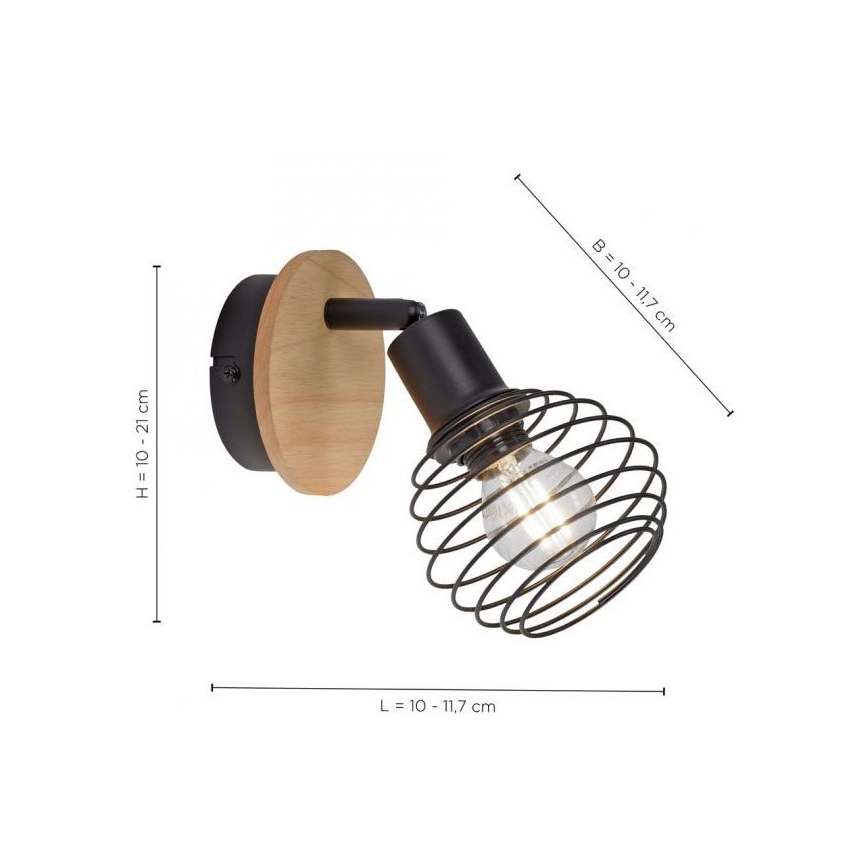 Leuchten Direkt 15921-79 - Спот аплик EUGEN 1xE14/40W/230V дъб