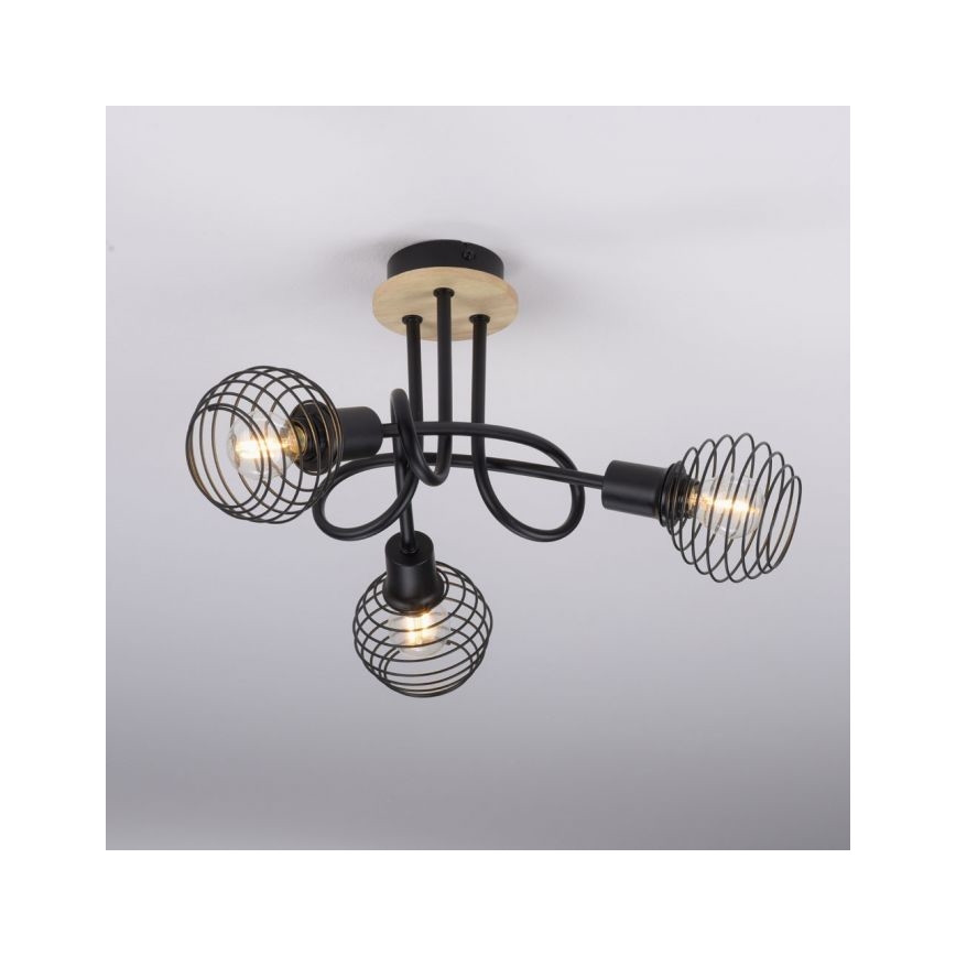 Leuchten Direkt 15923-79 - Полилей за повърхностен монтаж EUGEN 3xE14/40W/230V дъб