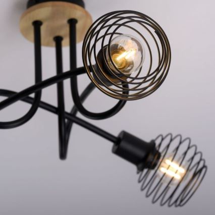 Leuchten Direkt 15923-79 - Полилей за повърхностен монтаж EUGEN 3xE14/40W/230V дъб