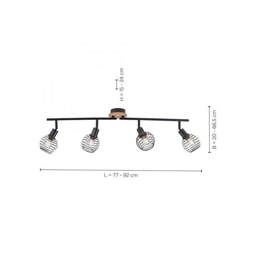 Leuchten Direkt 15924-79 - Спот EUGEN 4xE14/40W/230V дъб