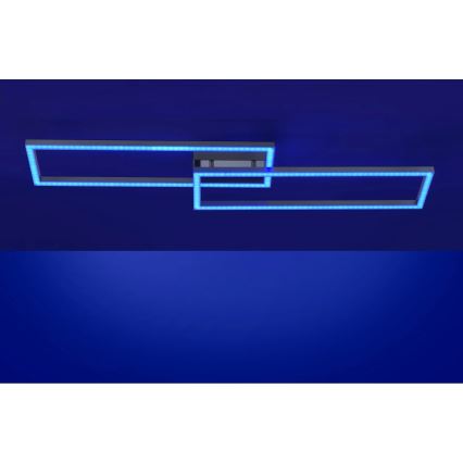 Leuchten Direkt 16430-55 - LED RGBW димируемо таванно осветително тяло MAXI 2xLED/18W/230V 2700-5000K матов хром + дистанционно управление