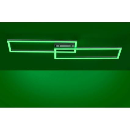 Leuchten Direkt 16430-55 - LED RGBW димируемо таванно осветително тяло MAXI 2xLED/18W/230V 2700-5000K матов хром + дистанционно управление