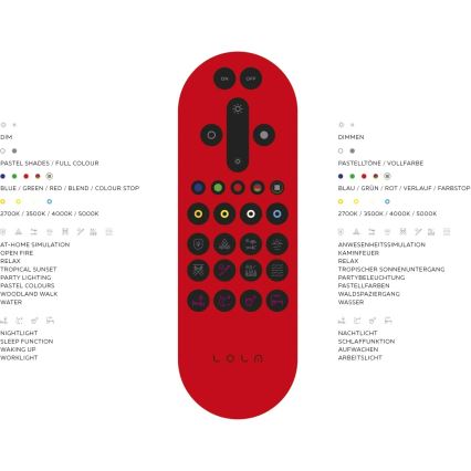 Leuchten Direkt 16430-55 - LED RGBW димируемо таванно осветително тяло MAXI 2xLED/18W/230V 2700-5000K матов хром + дистанционно управление