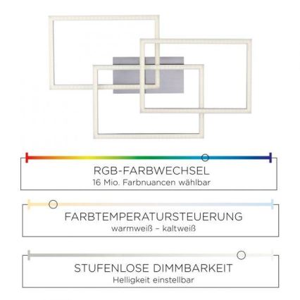 Leuchten Direkt 16431-55 - LED RGB регулируема плафониера MAXI LED/27W/230V + дистанционно управление