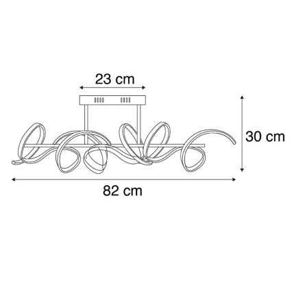 Leuchten Direkt 19032-21 - LED Димируем повърхностен полилей CURLS LED/25,8W/230V