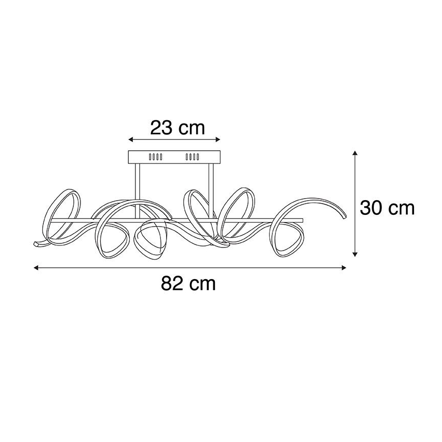 Leuchten Direkt 19032-21 - LED Димируем повърхностен полилей CURLS LED/25,8W/230V