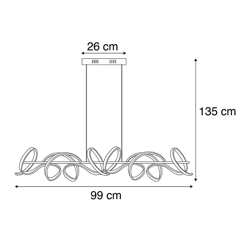 Leuchten Direkt 19033-21 - LED Димируем висящ полилей CURLS LED/40,8W/230V