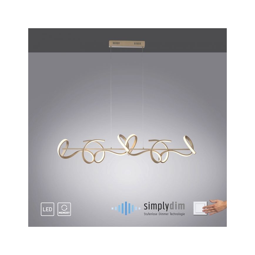 Leuchten Direkt 19033-60 - LED Димируем пендел CURLS LED/40,8W/230V