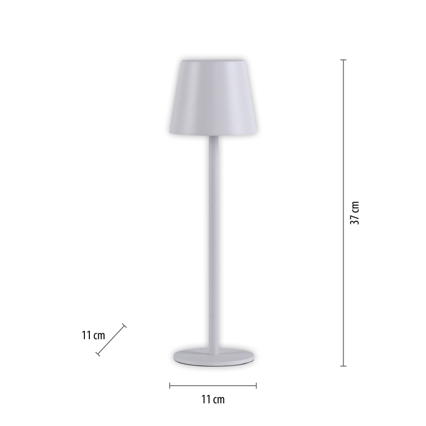 Leuchten Direkt 19250-16 - LED Екстериорна димируема акумулаторна настолна лампа EURIA LED/3W/5V 2600 mAh IP54 бял