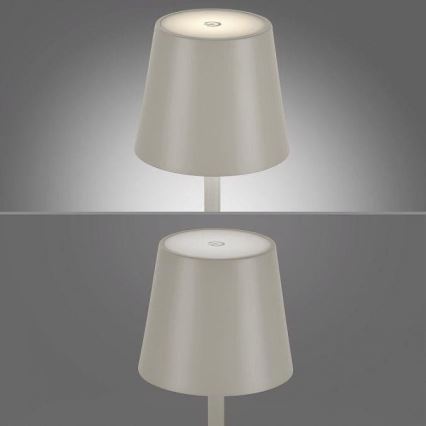 Leuchten Direkt 19250-40 - LED Екстериорна димируема акумулаторна настолна лампа EURIA LED/3W/5V 2600 mAh IP54 сив