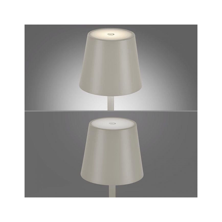 Leuchten Direkt 19250-40 - LED Екстериорна димируема акумулаторна настолна лампа EURIA LED/3W/5V 2600 mAh IP54 сив