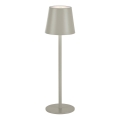 Leuchten Direkt 19250-40 - LED външна регулируема презареждаема настолна лампа EURIA LED/3W/5V 2600 mAh IP54 сива