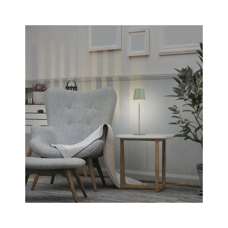 Leuchten Direkt 19250-43 - LED Екстериорна димируема акумулаторна настолна лампа EURIA LED/3W/5V IP54 зелен