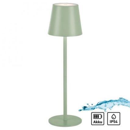 Leuchten Direkt 19250-43 - LED Екстериорна димируема акумулаторна настолна лампа EURIA LED/3W/5V IP54 зелен