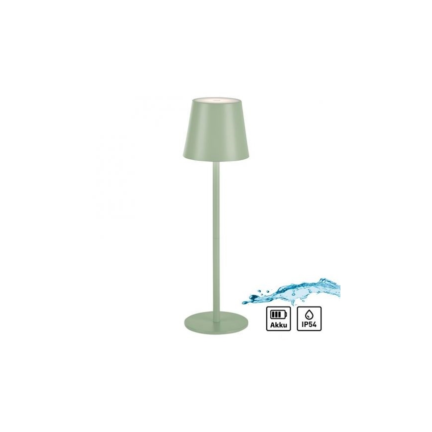 Leuchten Direkt 19250-43 - LED Екстериорна димируема акумулаторна настолна лампа EURIA LED/3W/5V IP54 зелен