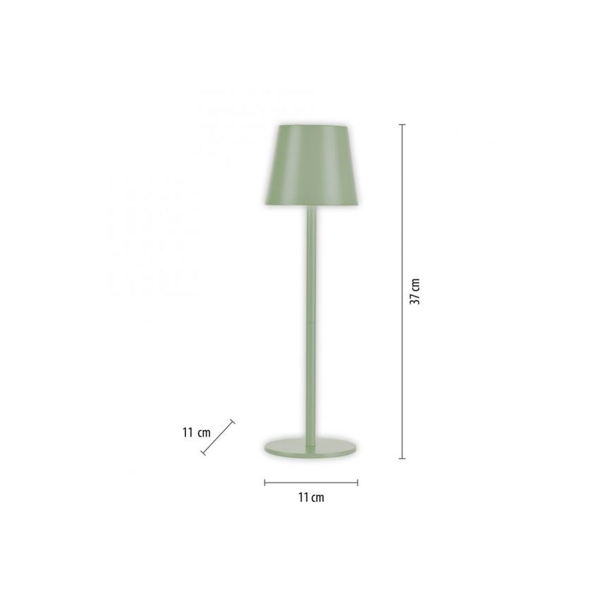 Leuchten Direkt 19250-43 - LED Екстериорна димируема акумулаторна настолна лампа EURIA LED/3W/5V IP54 зелен