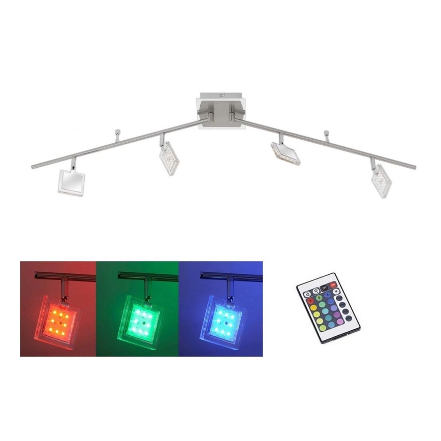 Leuchten Direkt 8644-17 - LED RGB Точково осветително тяло DAAN 4xLED/3,7W/230V + дистанционно управление