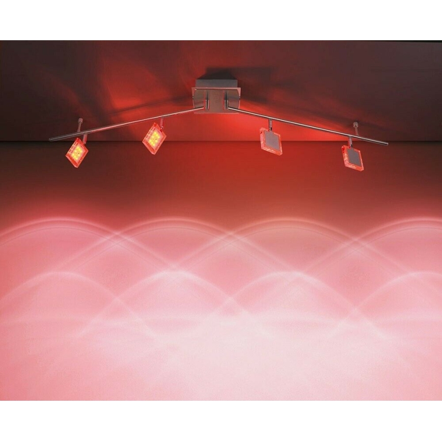 Leuchten Direkt 8644-17 - LED RGB Точково осветително тяло DAAN 4xLED/3,7W/230V + дистанционно управление