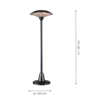 Leuchten Direkt 99501-18 - Екстериорен подгряващ елемент GLOW 1500-3000W/230V 1,87 м IP34 черен