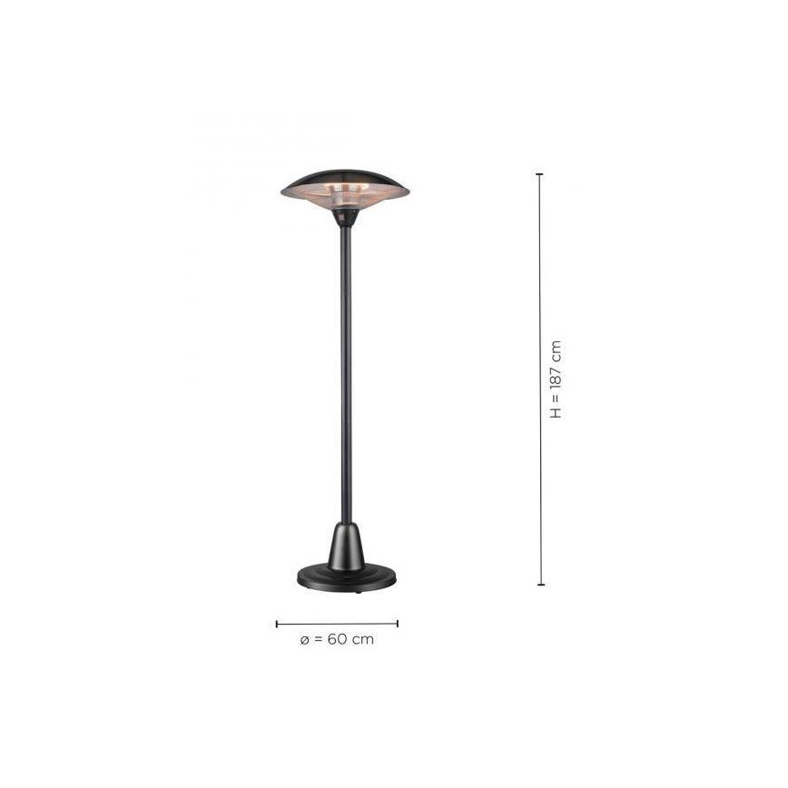 Leuchten Direkt 99501-18 - Екстериорен подгряващ елемент GLOW 1500-3000W/230V 1,87 м IP34 черен