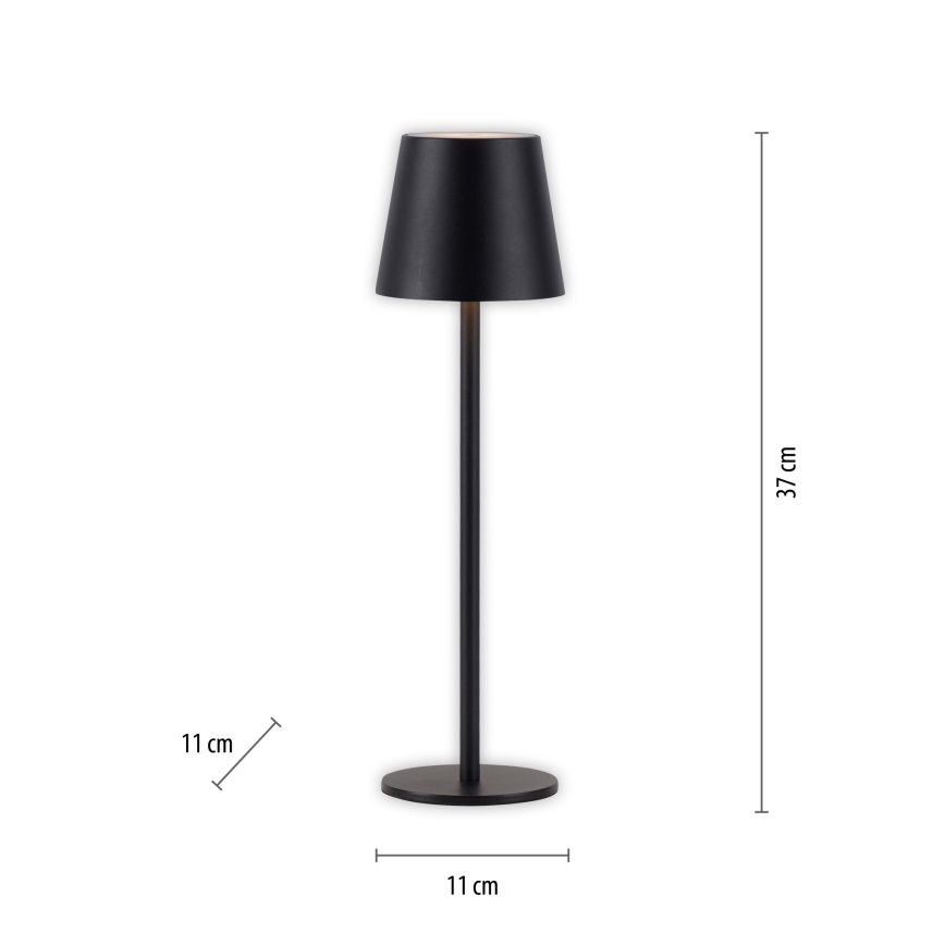 Leuchten Direkt 19250-18 - LED Екстериорна димируема акумулаторна настолна лампа EURIA LED/3W/5V 2600 mAh IP54 черен
