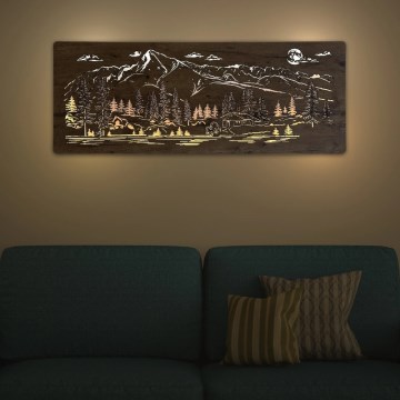 Li-Go 23524/DUB2 - димируема LED стенна декорация LED/24W/230V 130x50 cm дъб/Планинска хижа