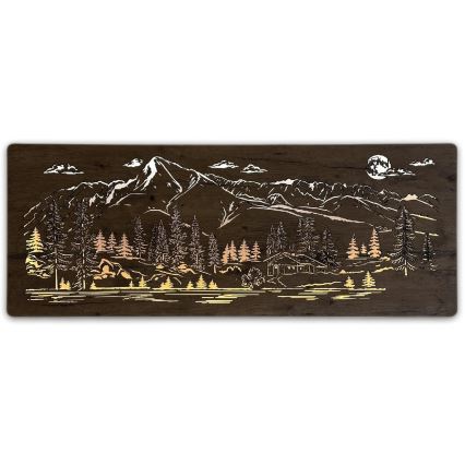 Li-Go 23524/DUB2 - димируема LED стенна декорация LED/24W/230V 130x50 cm дъб/Планинска хижа