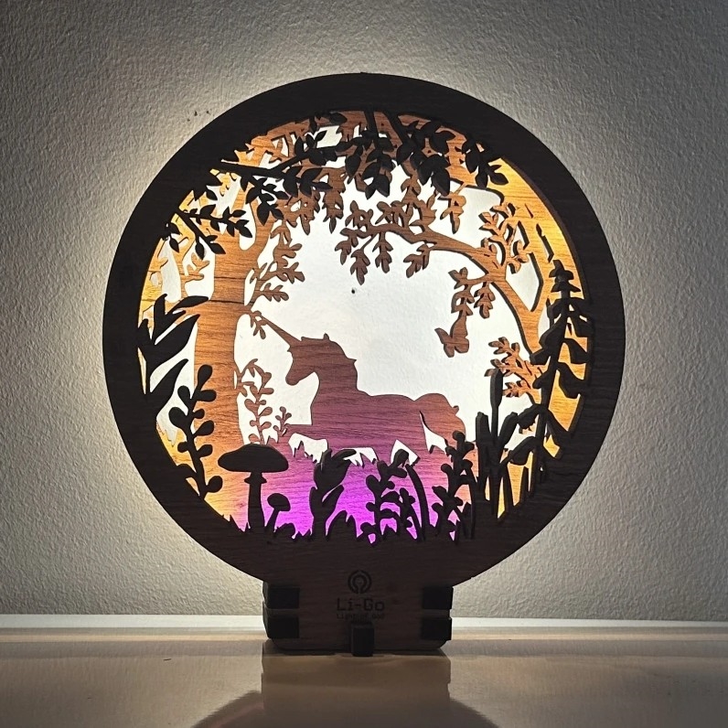 Li-Go 23568/DUB2 - димируема LED настолна декорация LED/12W/230V 20x22 см дъб/Еднорог