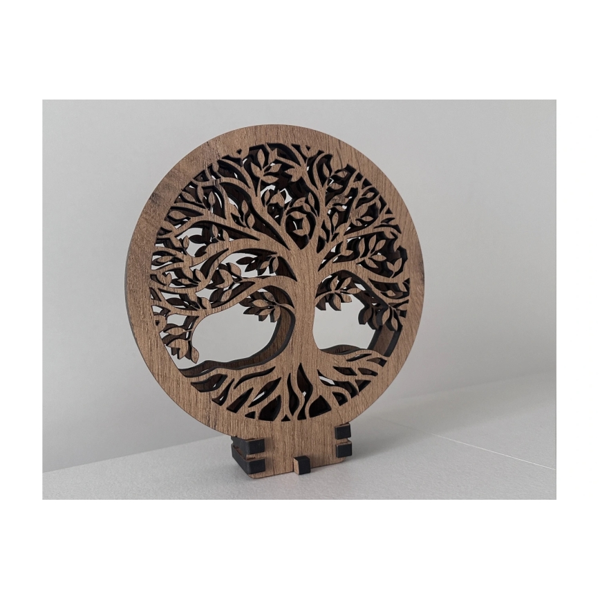 Li-Go 23577/DUB2 - димируема настолна LED декорация LED/12W/230V 20x22 см дъб/Дърво на живота