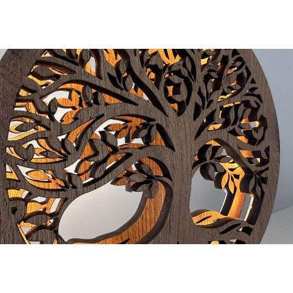 Li-Go 23577/DUB2 - димируема настолна LED декорация LED/12W/230V 20x22 см дъб/Дърво на живота
