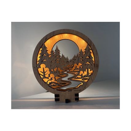 Li-Go 23580/DUB2 - Димируема настолна LED декорация LED/12W/230V 20x22 cm дъб/В гората