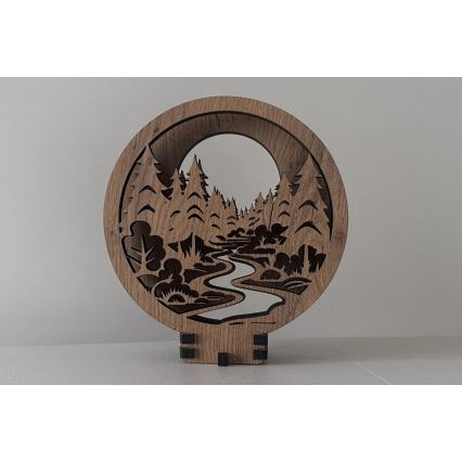 Li-Go 23580/DUB2 - Димируема настолна LED декорация LED/12W/230V 20x22 cm дъб/В гората