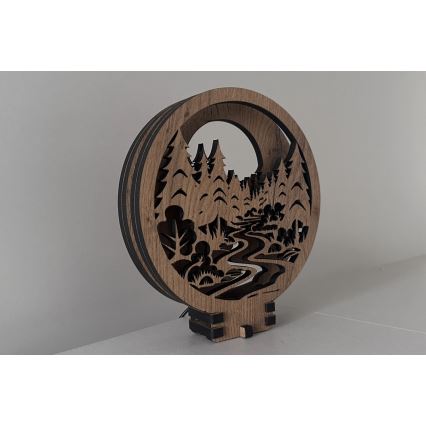 Li-Go 23580/DUB2 - Димируема настолна LED декорация LED/12W/230V 20x22 cm дъб/В гората