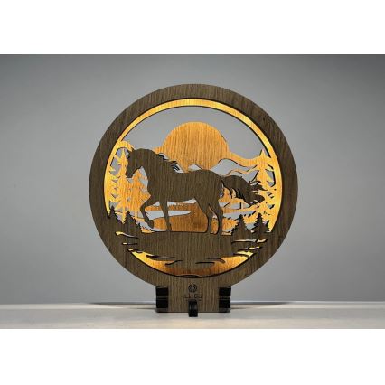 Li-Go 23598/DUB2 - Димируема настолна LED декорация LED/12W/230V 20x22 см дъб/кон