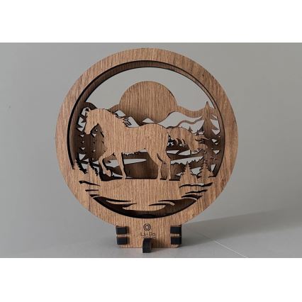 Li-Go 23598/DUB2 - Димируема настолна LED декорация LED/12W/230V 20x22 см дъб/кон