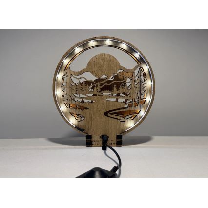 Li-Go 23598/DUB2 - Димируема настолна LED декорация LED/12W/230V 20x22 см дъб/кон