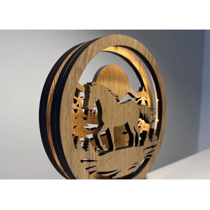 Li-Go 23598/DUB2 - Димируема настолна LED декорация LED/12W/230V 20x22 см дъб/кон