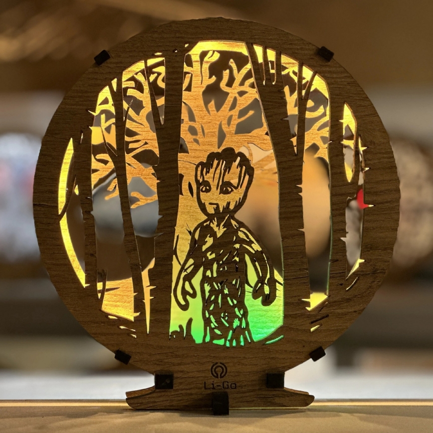 Li-Go 23613/DUB2 - LED Димируема настолна декорация LED/12W/230V 20x22 cm дъб/Grut