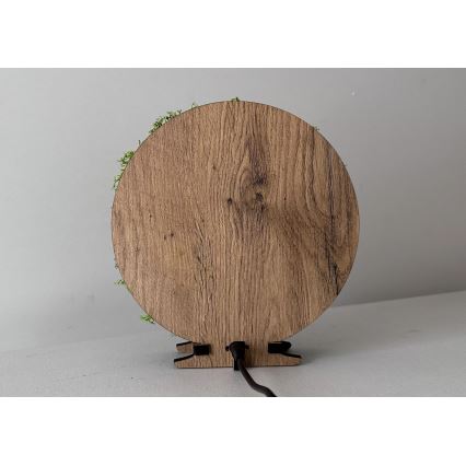 Li-Go 23622/DUB2 - LED димируема настолна декорация LED/12W/230V 20x22 cm дъб/Кръст в мъх