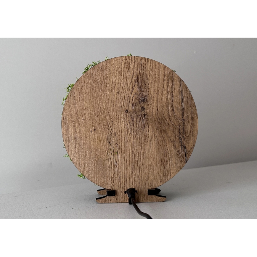 Li-Go 23622/DUB2 - LED димируема настолна декорация LED/12W/230V 20x22 cm дъб/Кръст в мъх