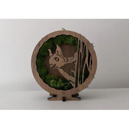 Li-Go 23625/DUB2 - димируема настолна LED декорация LED/12W/230V 20x22 cm дъб/мъхеста катеричка