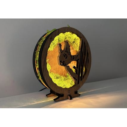 Li-Go 23625/DUB2 - димируема настолна LED декорация LED/12W/230V 20x22 cm дъб/мъхеста катеричка