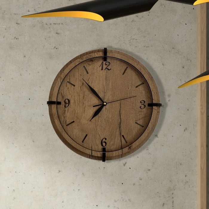 Li-Go 23628/DUB3 - Стенен часовник LED/1xAA Ø 32 см светъл дъб/Кръг