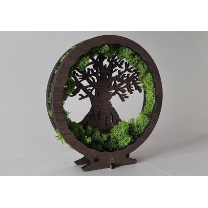 Li-Go 23631/DUB2 - Настолна LED декорация с димер LED/12W/230V 30x31 cm дъб/мъх и дърво