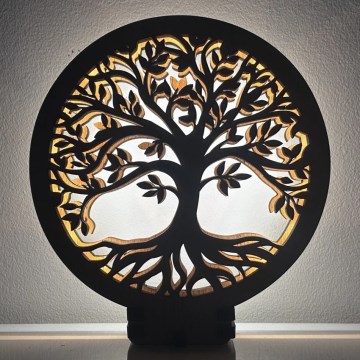 Li-Go 23648/DUB2 - Димируема LED настолна декорация LED/12W/230V 30x31 cm дъб/Дърво на живота