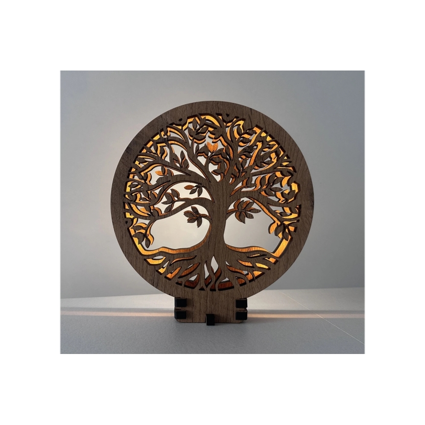 Li-Go 23648/DUB2 - Димируема LED настолна декорация LED/12W/230V 30x31 cm дъб/Дърво на живота