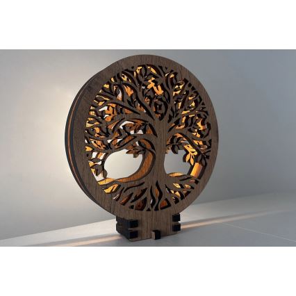 Li-Go 23648/DUB2 - Димируема LED настолна декорация LED/12W/230V 30x31 cm дъб/Дърво на живота