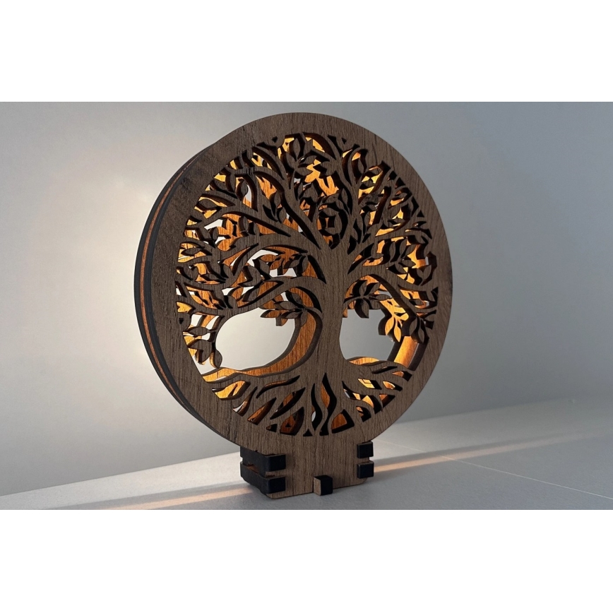 Li-Go 23648/DUB2 - Димируема LED настолна декорация LED/12W/230V 30x31 cm дъб/Дърво на живота